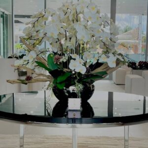 Grande ceramic  pewter centerpiece