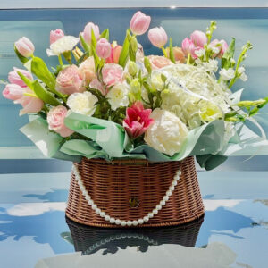 Pretty Basket With Mixed Flowers